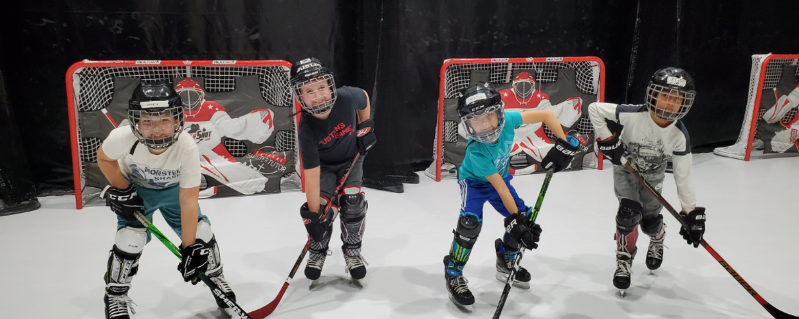Spring hockey camp in Langley BC offering structured skill development training for U9 to U13 players at Atomic Hockey